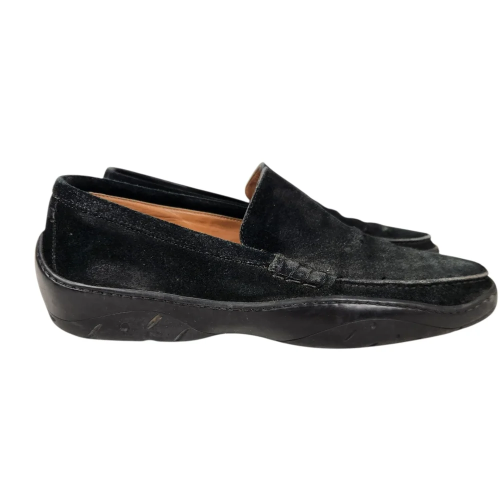 Michael Toshi Mach Black Suede Leather Driving Loafers Italian Mens Size 10